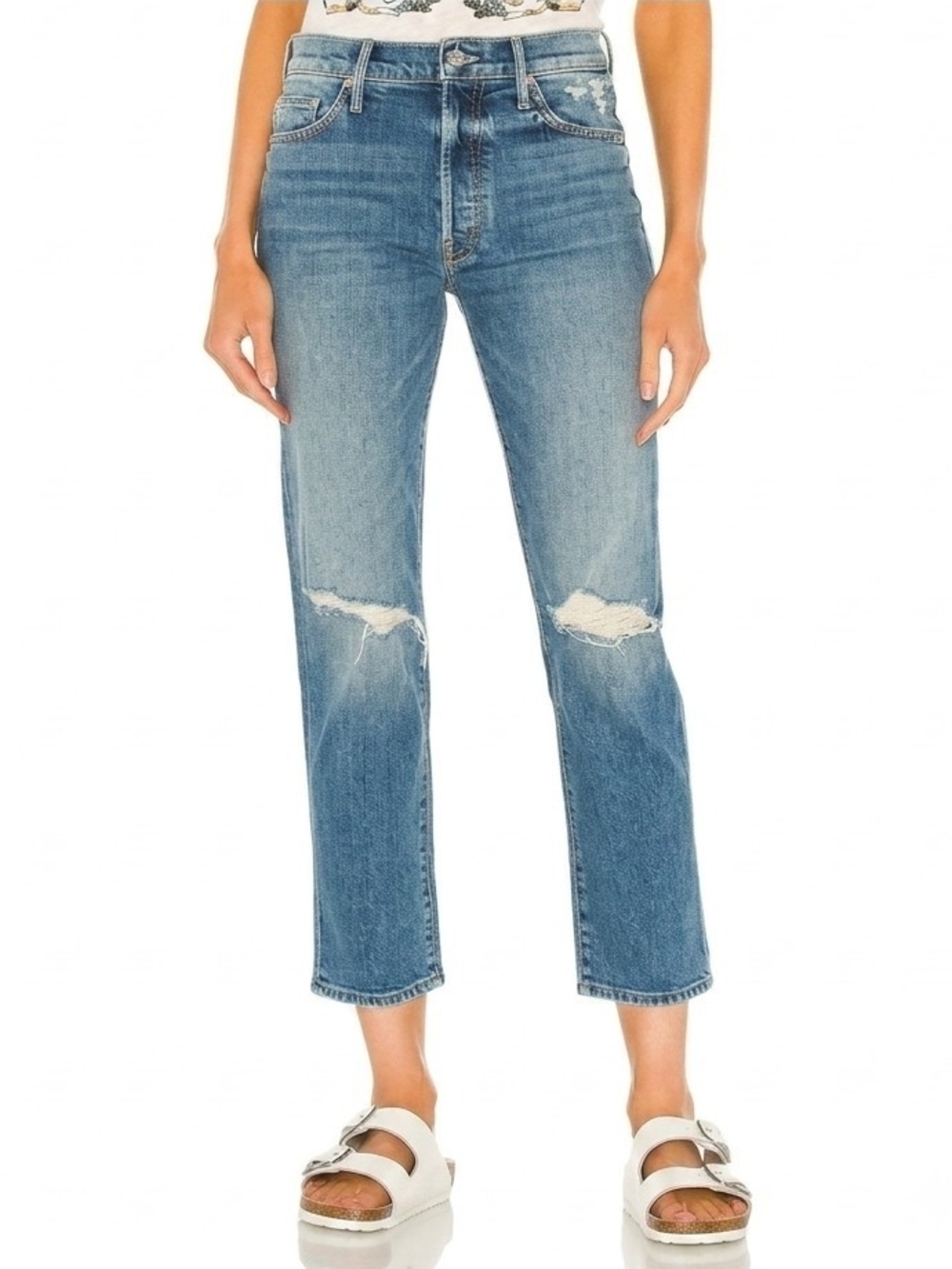 MOTHER The Trickster Ankle- Cryin' on Holy Ground Sz 27 Distressed Cropped